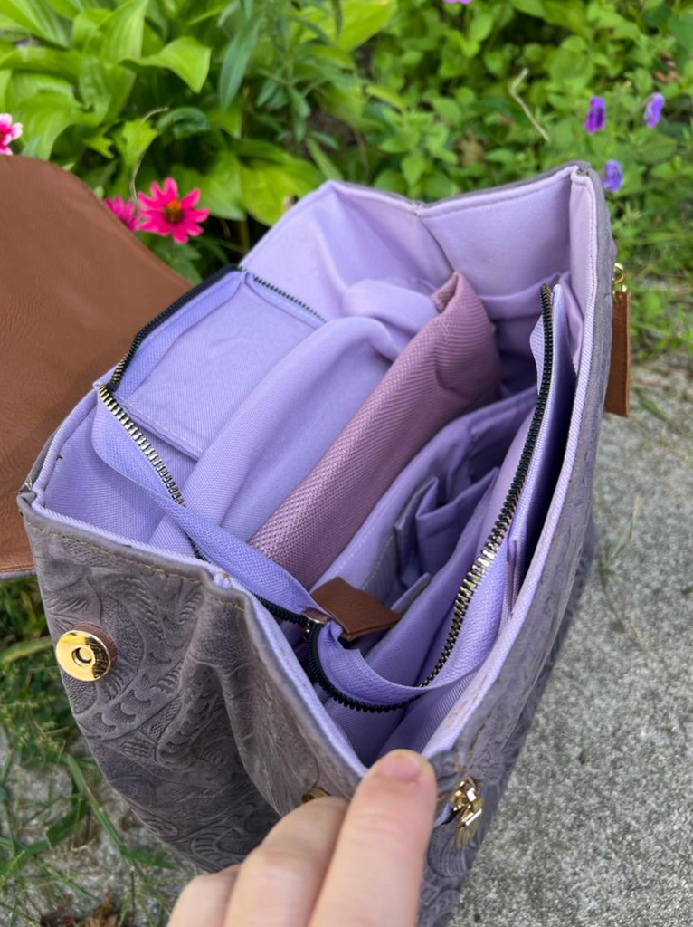 Dusky Lilac Lola Double Zippered Backpack