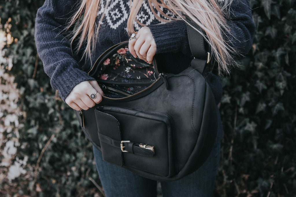 Sling Bag - Black with Black Fable Interior