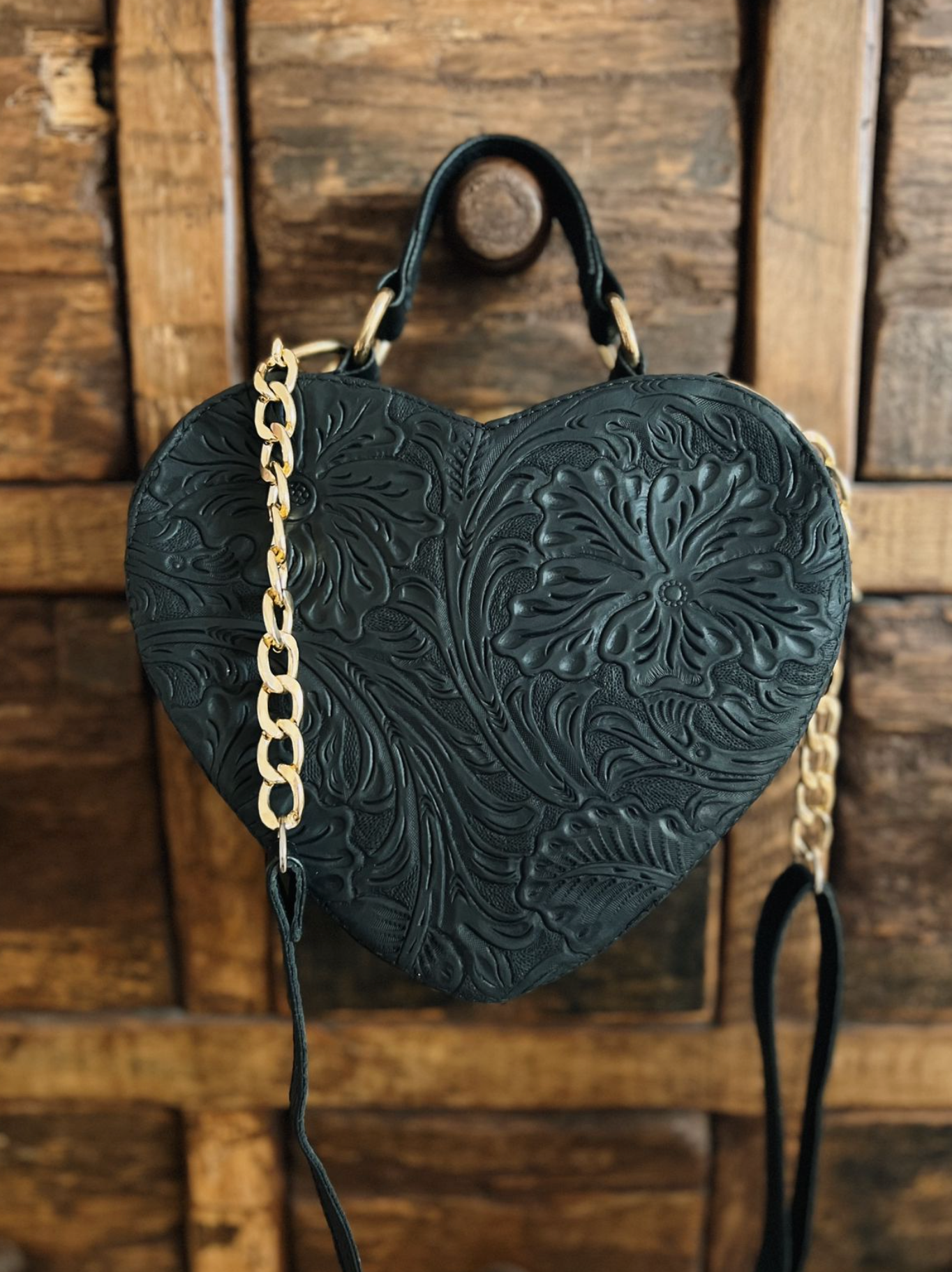 black heart purse