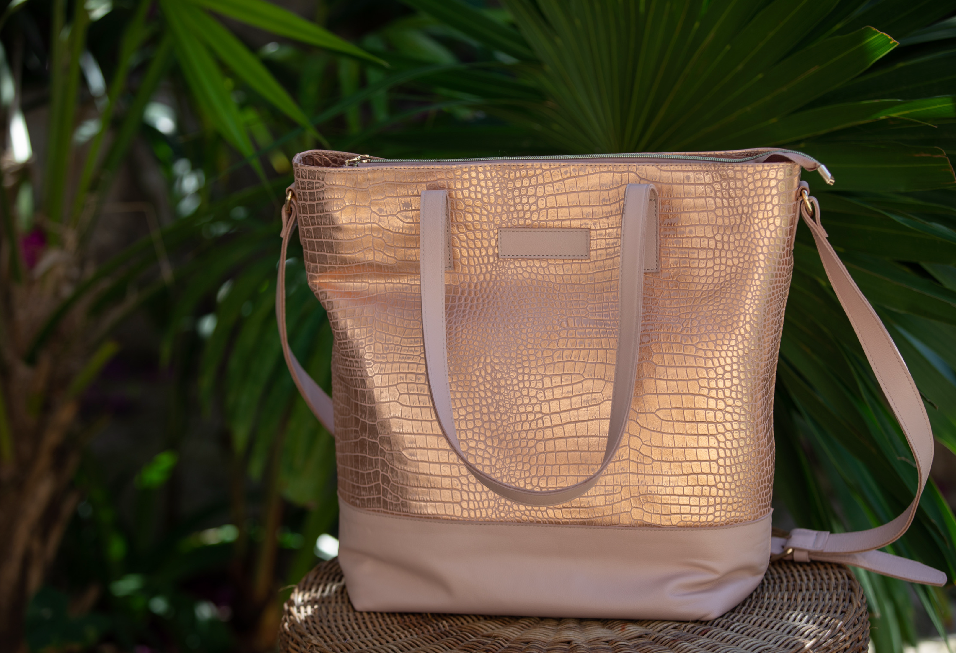 Everyday Bag Rose Gold Crocodile Stylish Designer Camera Bags