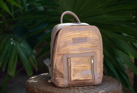Mini Olivia - Rose Gold Crocodile | Stylish, Designer Camera Bags