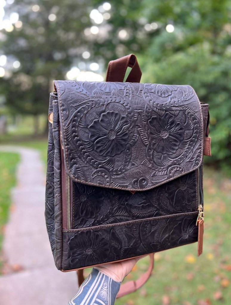 Saddle Brown Lola Double Zippered Backpack