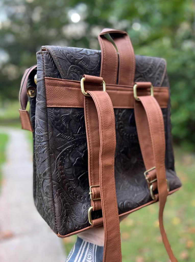 Saddle Brown Lola Double Zippered Backpack