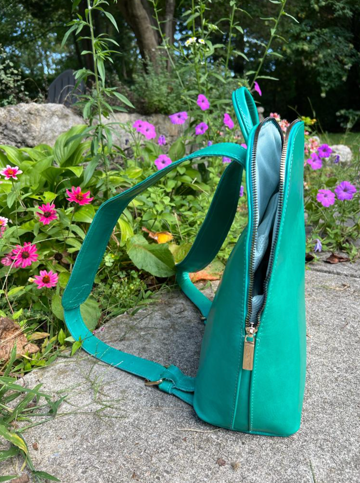 cute teal backpack leather Mar Backpack - Aquamarine Teal