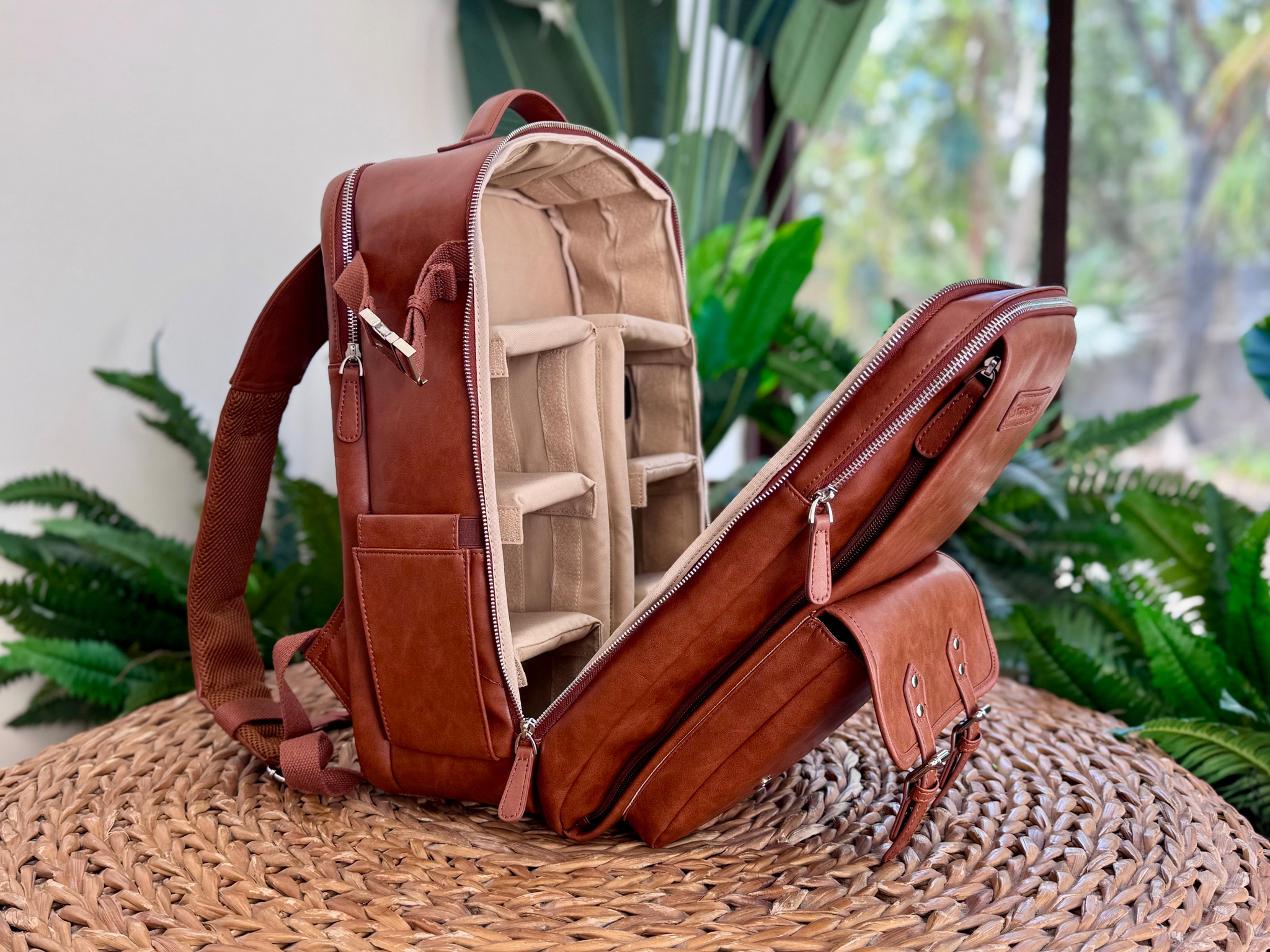 Saddle Brown- Bahia Camera Backpack