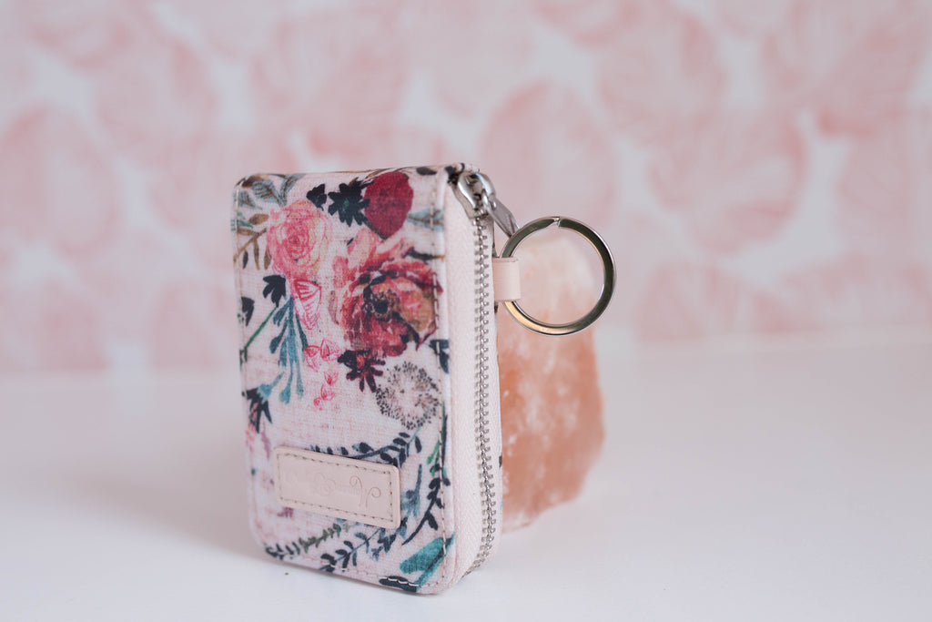 Card Holder Wax Canvas - Blush Fable