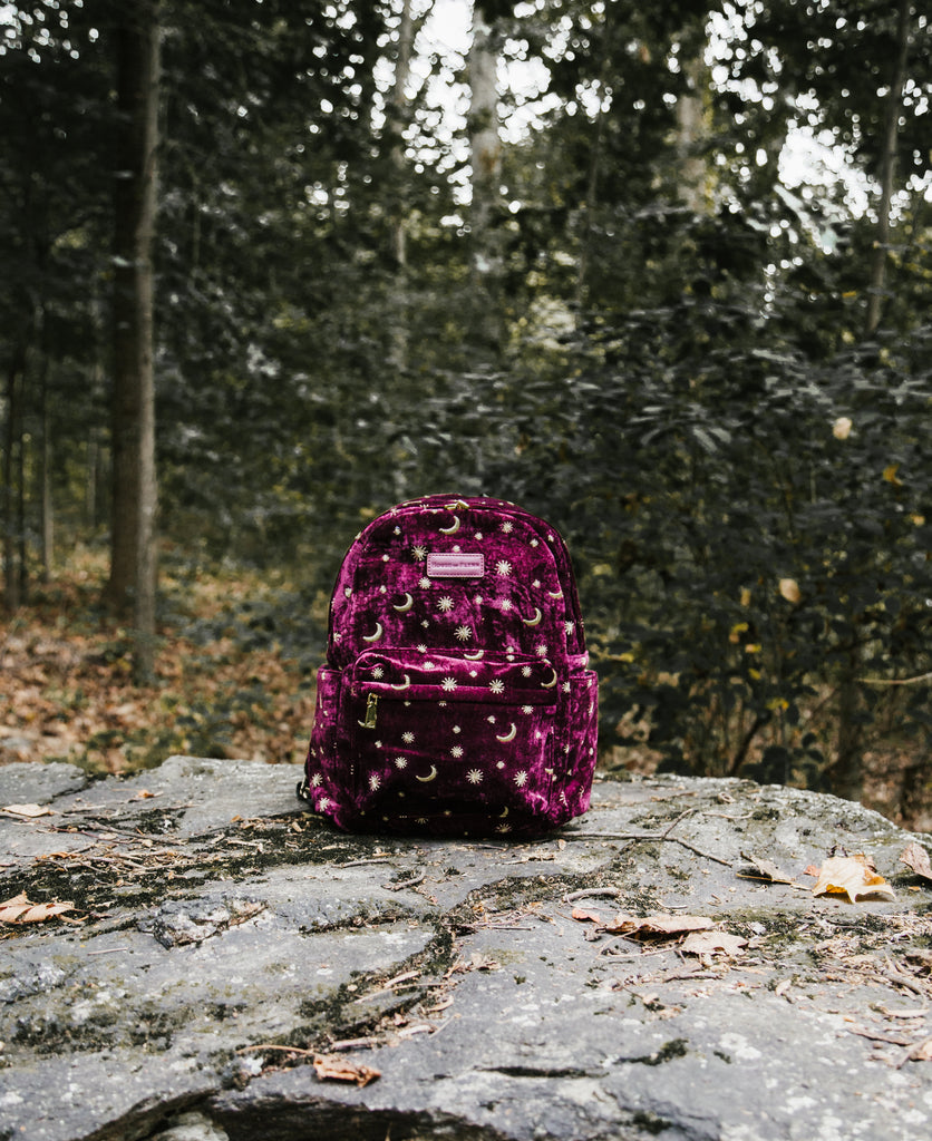 Daughters of the Moon Backpack - Dragon's Blood Black, Perpetual Plum, Midnight Blue