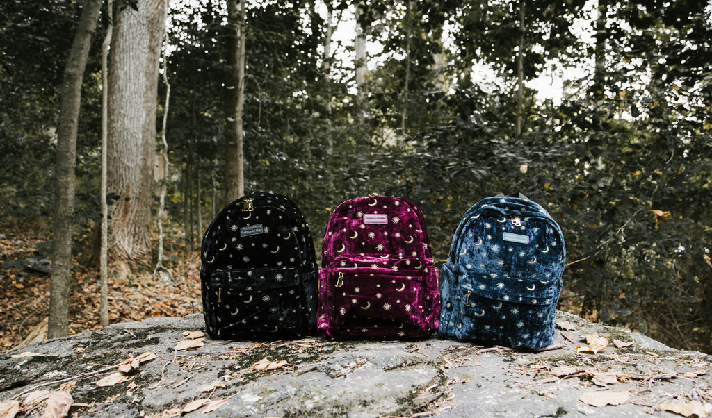 Daughters of the Moon Backpack - Dragon's Blood Black, Perpetual Plum, Midnight Blue