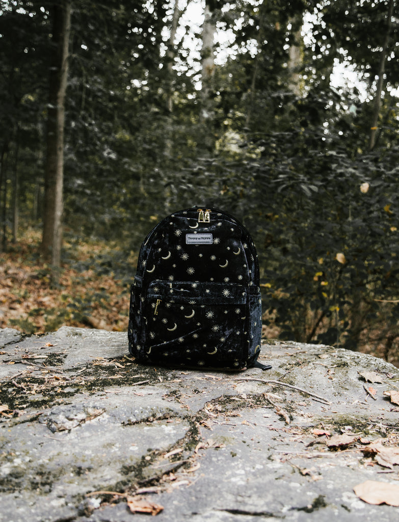 Daughters of the Moon Backpack - Dragon's Blood Black, Perpetual Plum, Midnight Blue