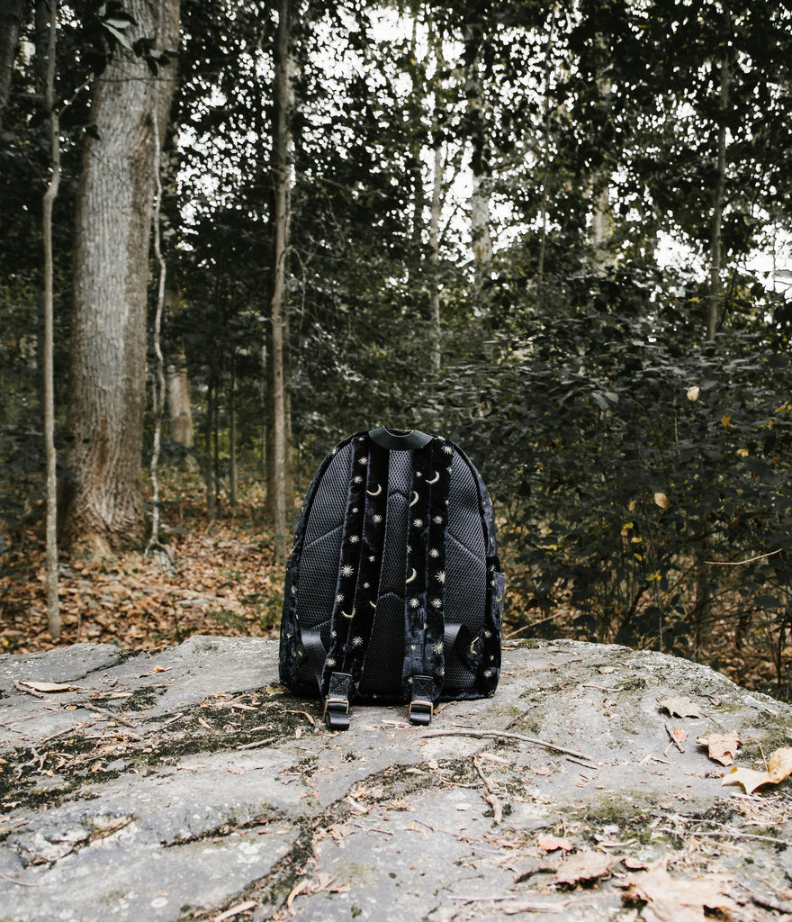 Daughters of the Moon Backpack - Dragon's Blood Black, Perpetual Plum, Midnight Blue