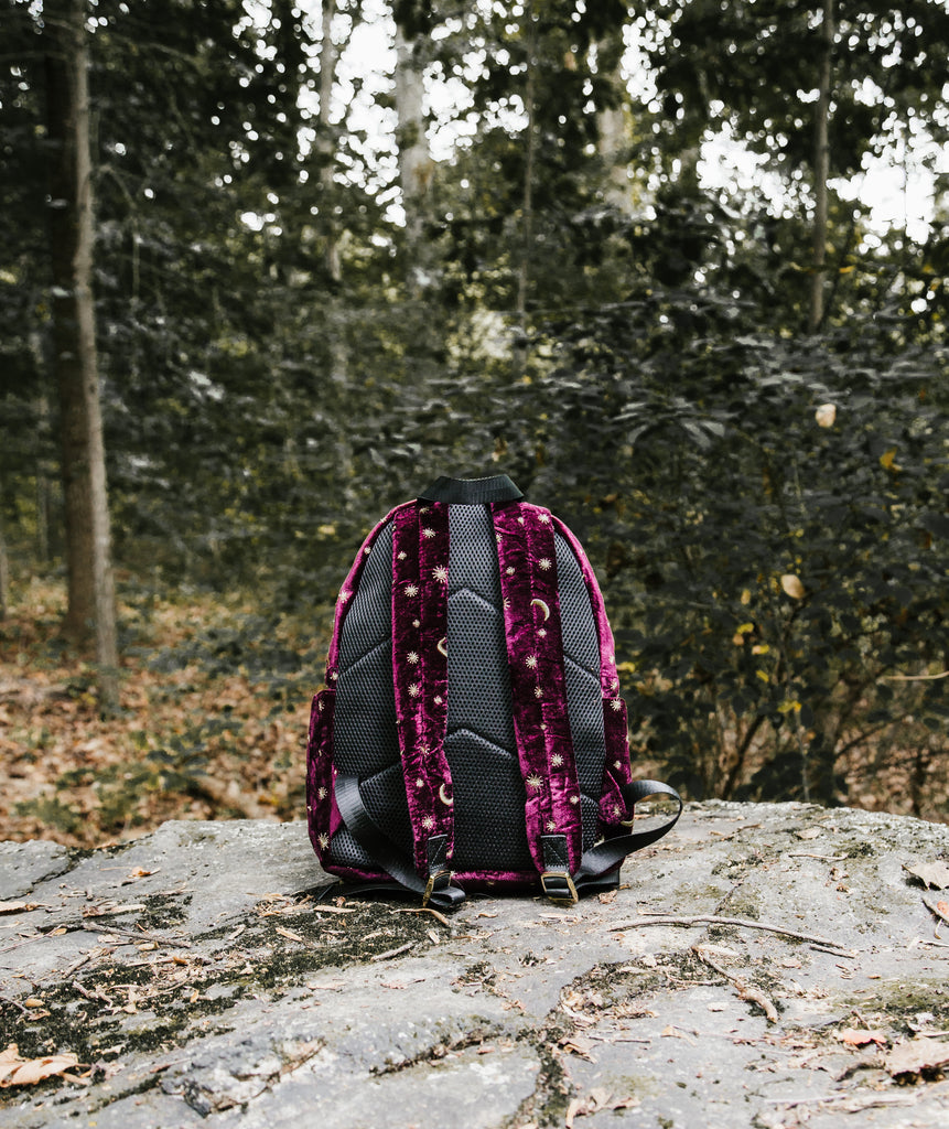 Daughters of the Moon Backpack - Dragon's Blood Black, Perpetual Plum, Midnight Blue