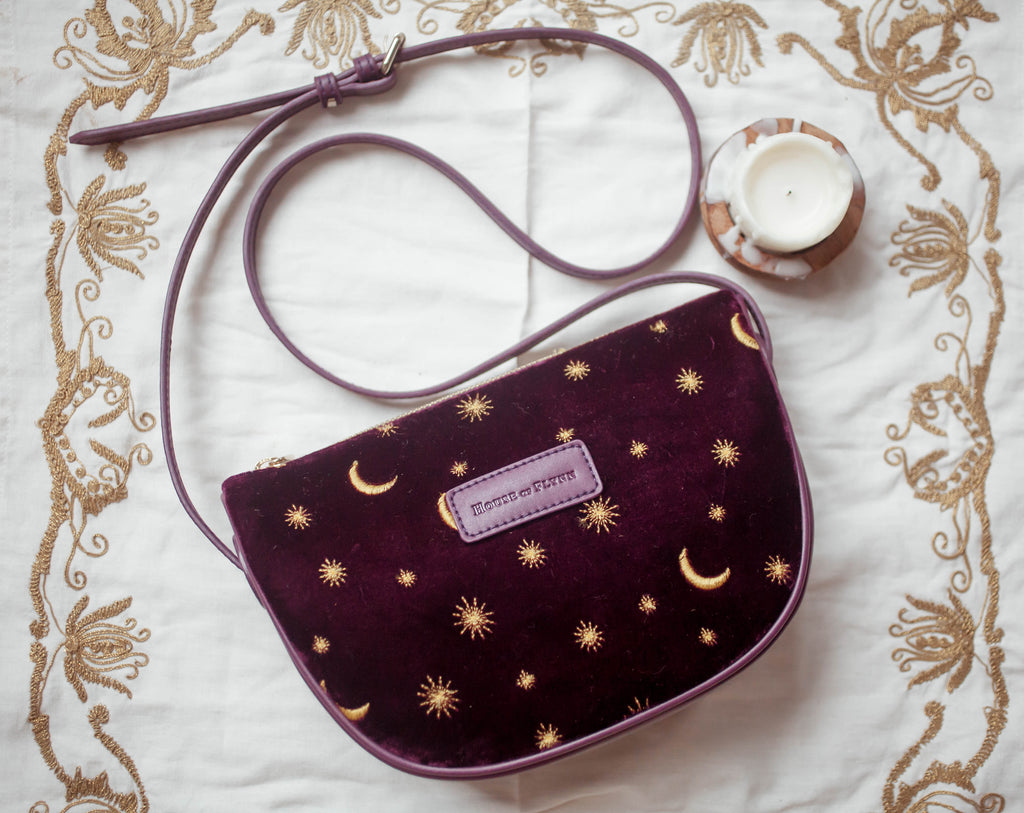 Clearance - Daughters of the Moon Crossbody Purse - Perpetual Plum