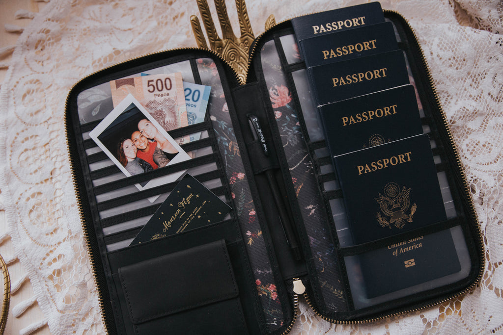 Black Leather with Black Fable interior Traveler's Wallet